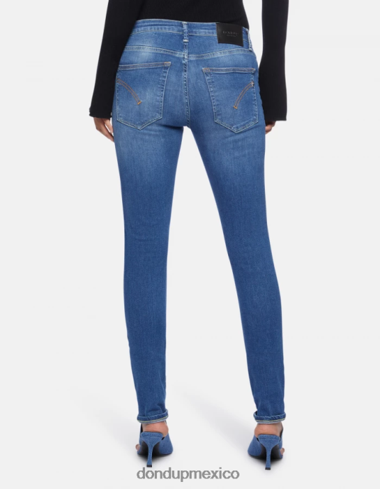azul DONDUP mujer Vaqueros súper ajustados de 31 pulgadas Iris en denim elástico vestir D0VXD53
