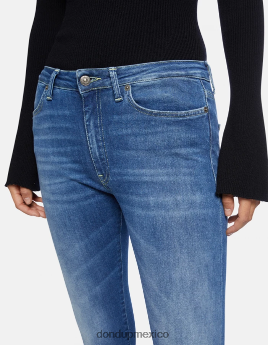 azul DONDUP mujer Vaqueros súper ajustados de 31 pulgadas Iris en denim elástico vestir D0VXD53