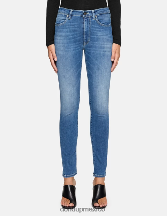 azul DONDUP mujer Vaqueros súper ajustados iris en denim elástico vestir D0VXD38