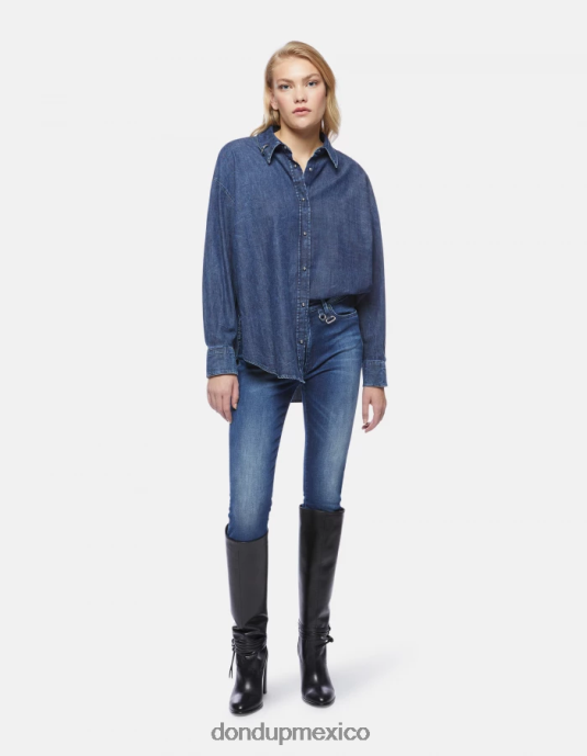 azul DONDUP mujer Vaqueros súper ajustados iris en denim elástico vestir D0VXD60