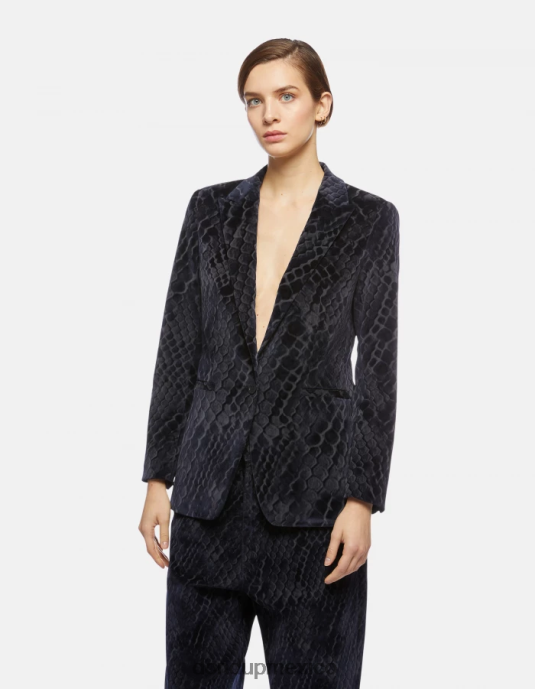 azul DONDUP mujer blazer de mezclilla con botonadura sencilla vestir D0VXD387
