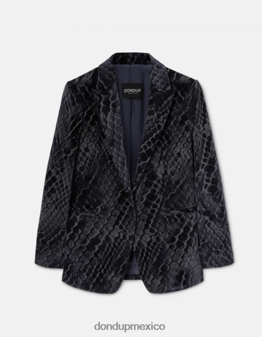 azul DONDUP mujer blazer de mezclilla con botonadura sencilla vestir D0VXD387
