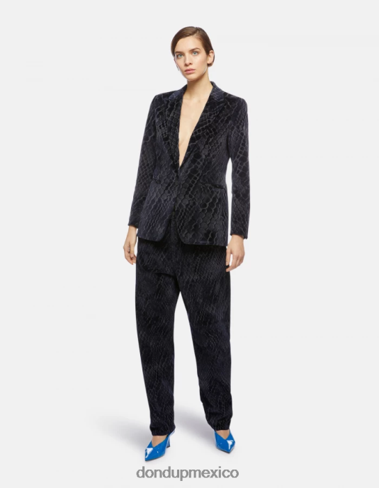 azul DONDUP mujer blazer de mezclilla con botonadura sencilla vestir D0VXD387