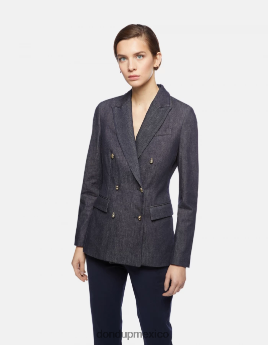 azul DONDUP mujer blazer de mezclilla con doble botonadura vestir D0VXD379
