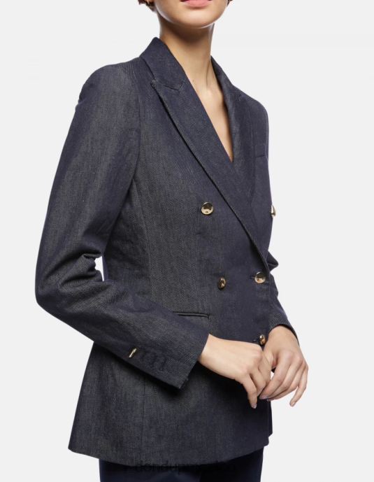 azul DONDUP mujer blazer de mezclilla con doble botonadura vestir D0VXD379