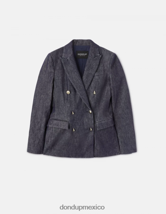 azul DONDUP mujer blazer de mezclilla con doble botonadura vestir D0VXD379