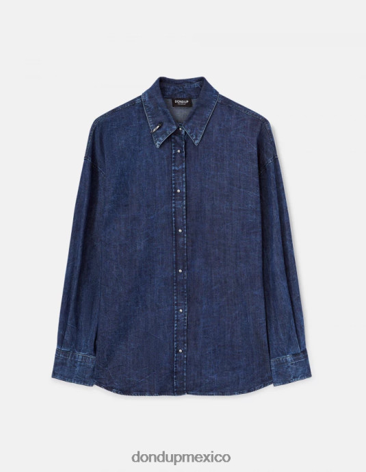 azul DONDUP mujer camisa de mezclilla de gran tamaño vestir D0VXD252