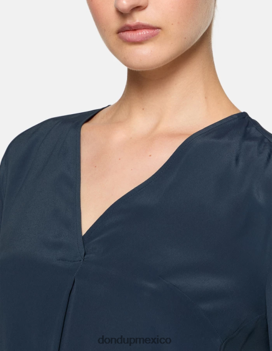 azul DONDUP mujer camisa regular fit en mezcla de seda vestir D0VXD246