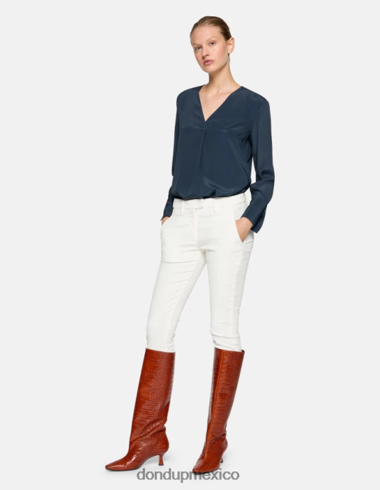 azul DONDUP mujer camisa regular fit en mezcla de seda vestir D0VXD246
