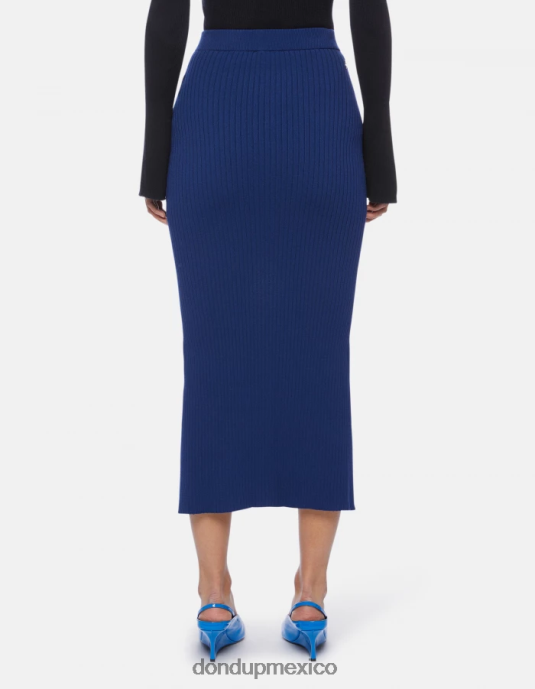 azul DONDUP mujer falda midi de viscosa vestir D0VXD406