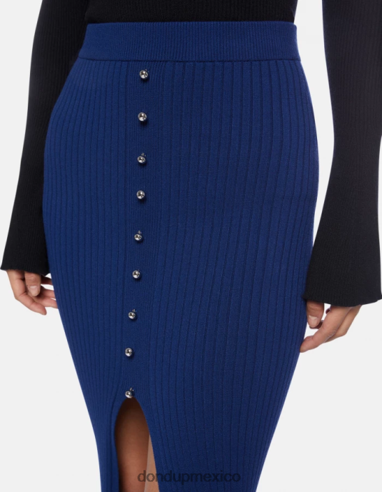 azul DONDUP mujer falda midi de viscosa vestir D0VXD406