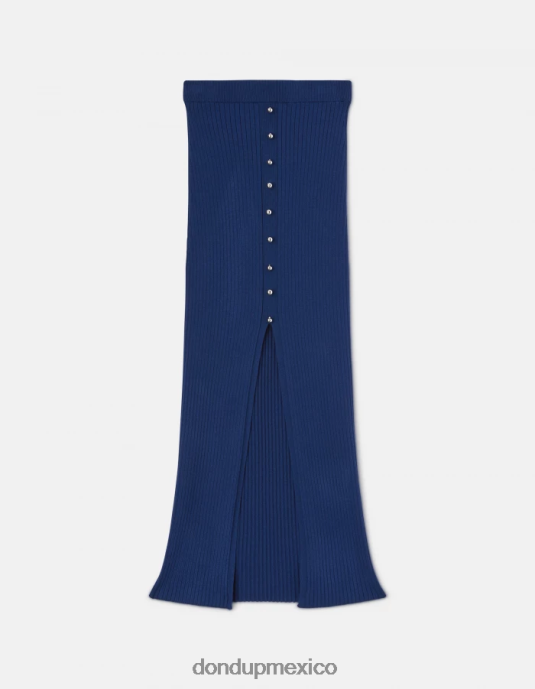azul DONDUP mujer falda midi de viscosa vestir D0VXD406