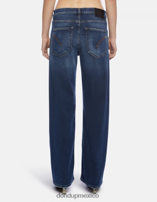 azul DONDUP mujer jeans jacklyn de mezclilla elástica con pernera ancha vestir D0VXD100