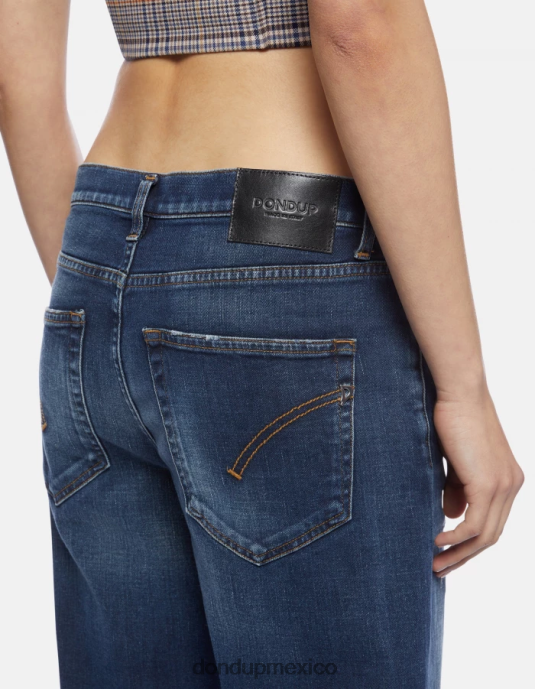 azul DONDUP mujer jeans jacklyn de mezclilla elástica con pernera ancha vestir D0VXD100