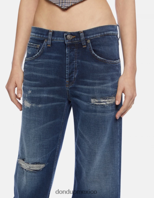 azul DONDUP mujer jeans jacklyn de mezclilla elástica con pernera ancha vestir D0VXD100