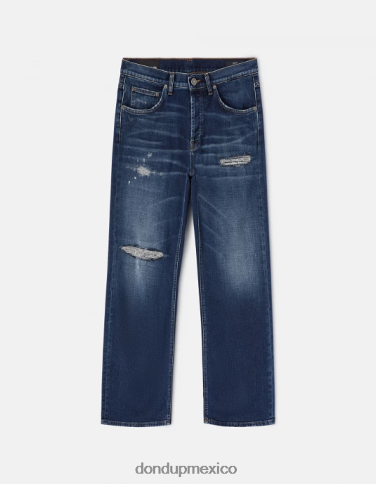 azul DONDUP mujer jeans jacklyn de mezclilla elástica con pernera ancha vestir D0VXD100