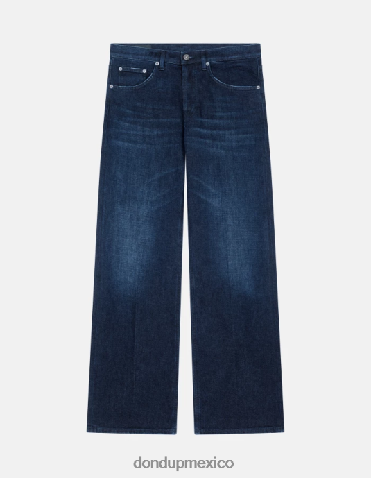 azul DONDUP mujer jeans jacklyn de mezclilla elástica con pernera ancha vestir D0VXD17