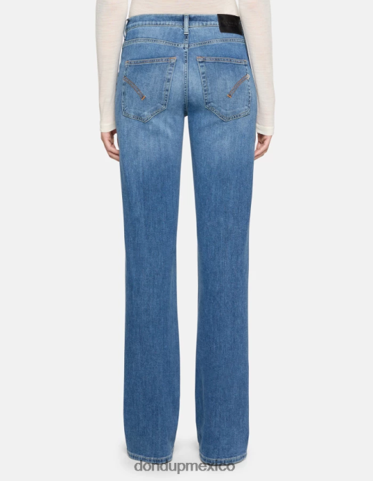 azul DONDUP mujer jeans jacklyn de mezclilla elástica con pernera ancha vestir D0VXD39