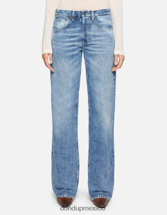 azul DONDUP mujer jeans jacklyn de mezclilla rígida con pernera ancha vestir D0VXD81