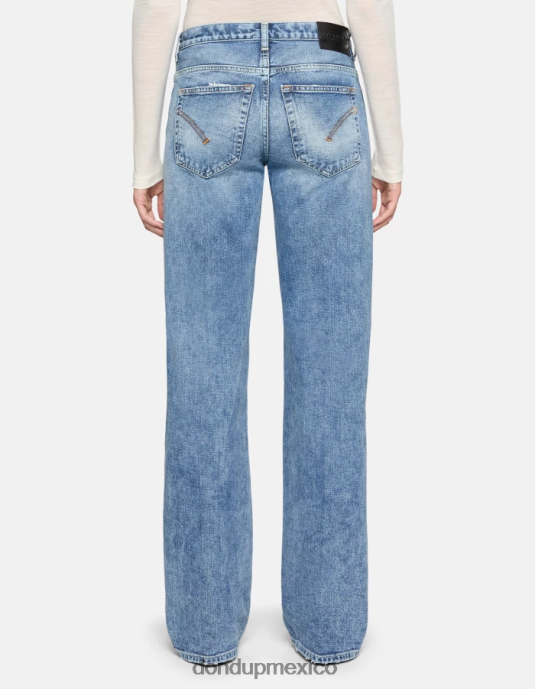 azul DONDUP mujer jeans jacklyn de mezclilla rígida con pernera ancha vestir D0VXD81