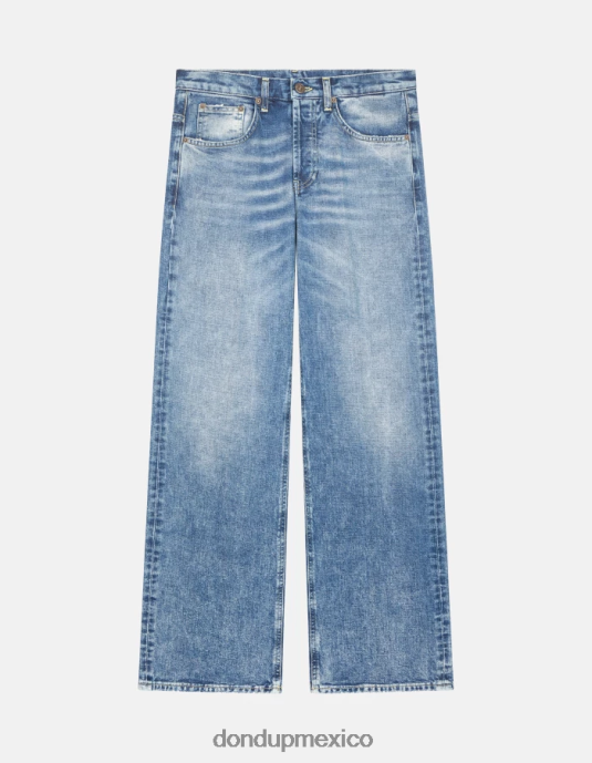 azul DONDUP mujer jeans jacklyn de mezclilla rígida con pernera ancha vestir D0VXD81