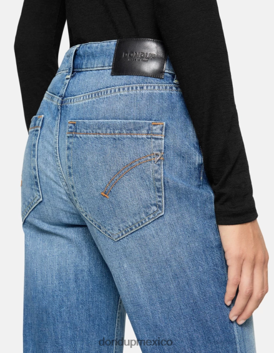 azul DONDUP mujer jeans koons holgados y rígidos de mezclilla vestir D0VXD93
