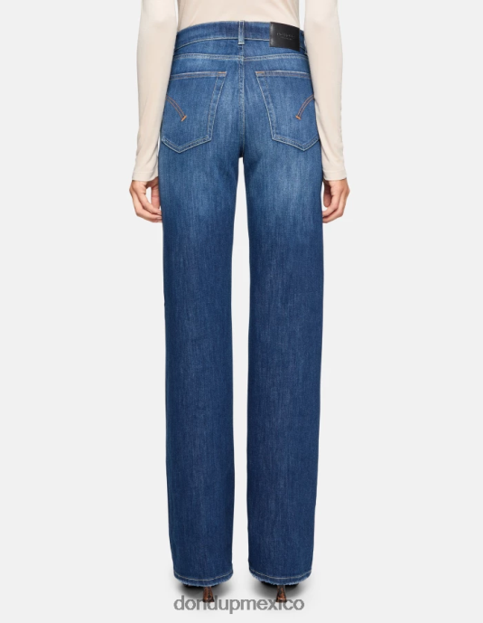 azul DONDUP mujer jeans mabel de mezclilla elástica con pernera ancha vestir D0VXD8