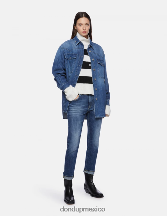 azul DONDUP mujer jeans mila carrot fit de denim elástico vestir D0VXD65