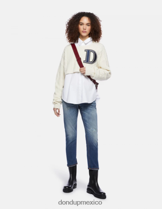 azul DONDUP mujer jeans mila carrot fit de denim elástico vestir D0VXD76