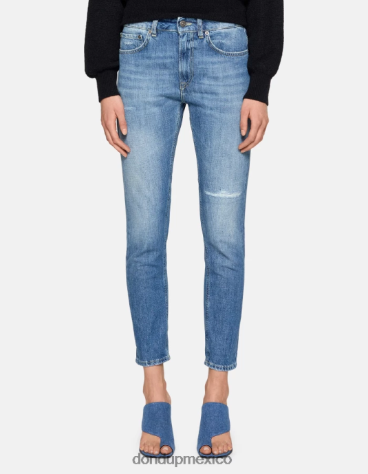 azul DONDUP mujer jeans mila carrot-fit de denim rígido vestir D0VXD47