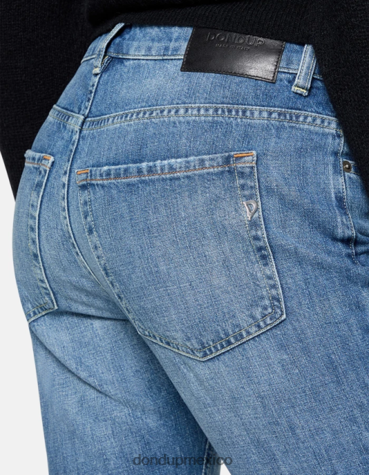 azul DONDUP mujer jeans mila carrot-fit de denim rígido vestir D0VXD47