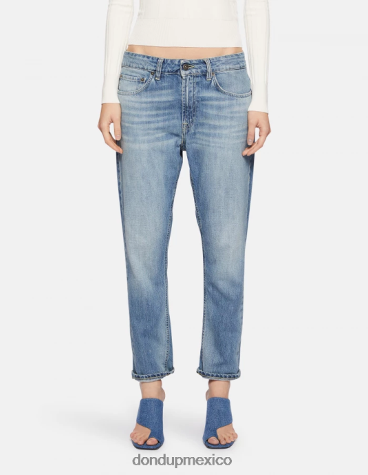 azul DONDUP mujer jeans mila carrot-fit de denim rígido vestir D0VXD87