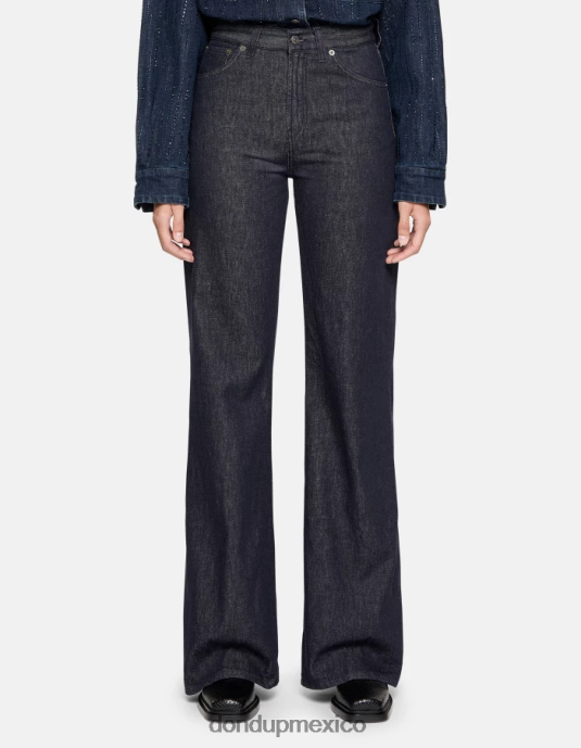 azul DONDUP mujer jeans rígidos de mezclilla con pernera ancha color ámbar vestir D0VXD59