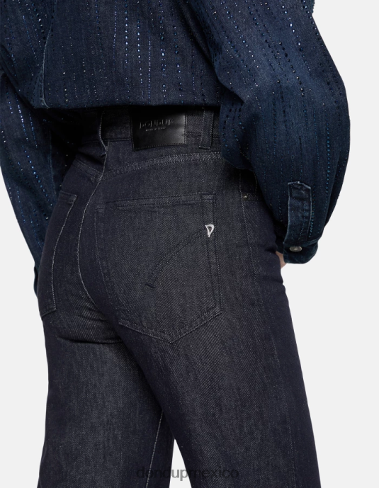 azul DONDUP mujer jeans rígidos de mezclilla con pernera ancha color ámbar vestir D0VXD59