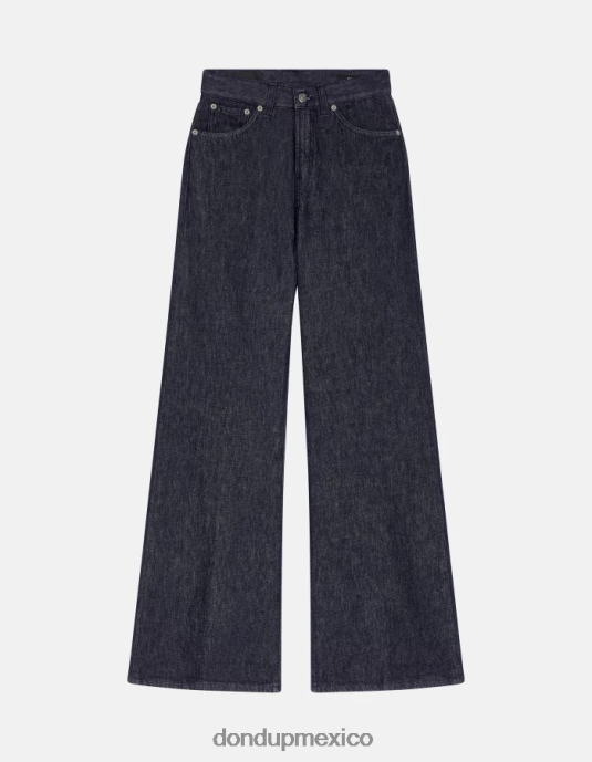 azul DONDUP mujer jeans rígidos de mezclilla con pernera ancha color ámbar vestir D0VXD59
