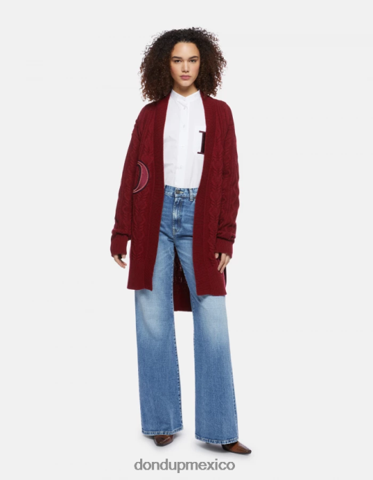 azul DONDUP mujer jeans rígidos de mezclilla con pernera ancha color ámbar vestir D0VXD96