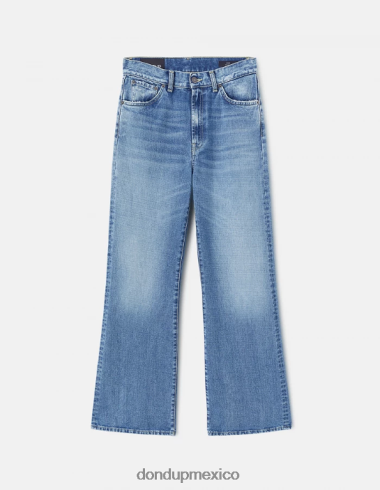 azul DONDUP mujer jeans rígidos de mezclilla con pernera ancha color ámbar vestir D0VXD96
