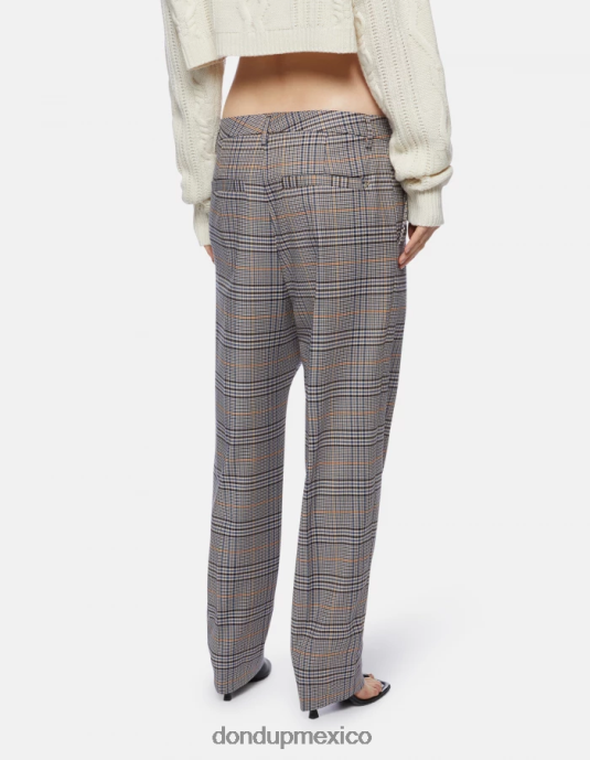 azul DONDUP mujer pantalones holgados a cuadros príncipe de gales micaela vestir D0VXD210