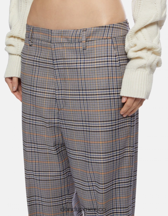 azul DONDUP mujer pantalones holgados a cuadros príncipe de gales micaela vestir D0VXD210
