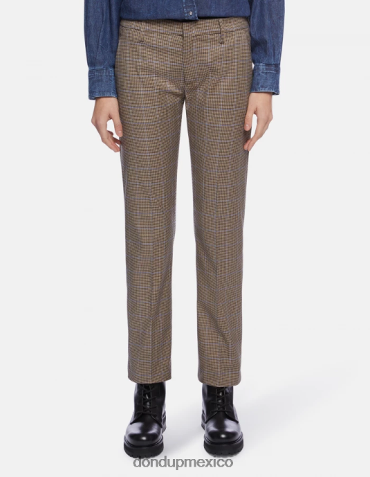 azul DONDUP mujer pantalones kasya regular fit de pata de gallo vestir D0VXD174