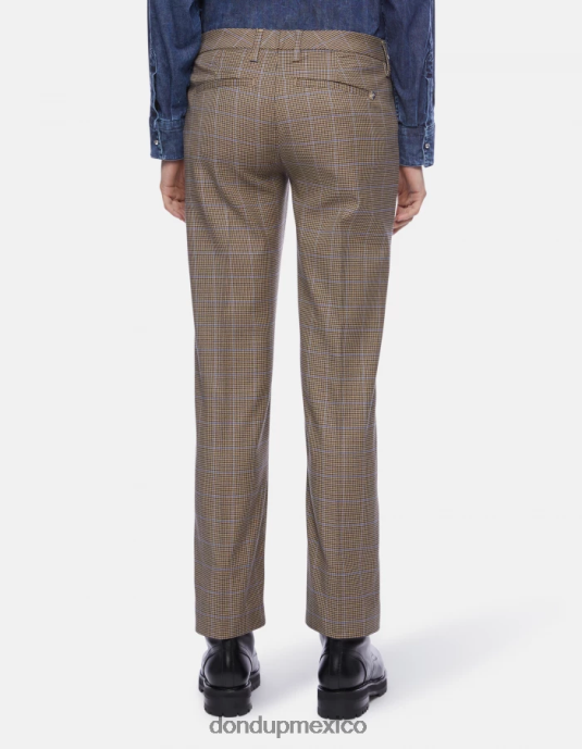 azul DONDUP mujer pantalones kasya regular fit de pata de gallo vestir D0VXD174