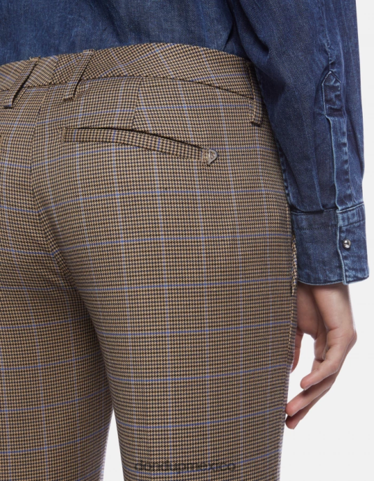 azul DONDUP mujer pantalones kasya regular fit de pata de gallo vestir D0VXD174