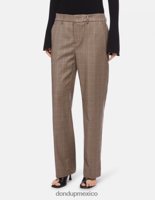 azul DONDUP mujer pantalones meli holgados de pata de gallo de 30 pulgadas vestir D0VXD230