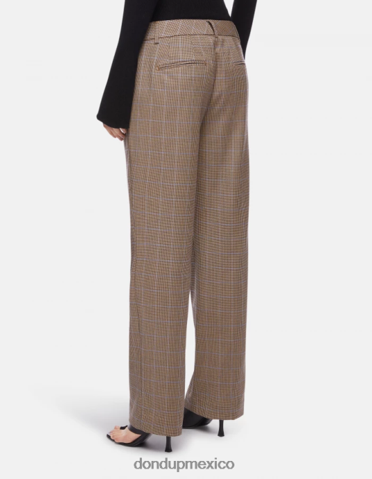 azul DONDUP mujer pantalones meli holgados de pata de gallo de 30 pulgadas vestir D0VXD230