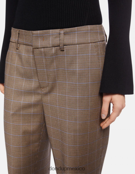 azul DONDUP mujer pantalones meli holgados de pata de gallo de 30 pulgadas vestir D0VXD230