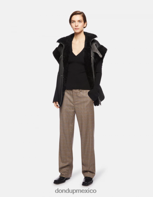 azul DONDUP mujer pantalones meli holgados de pata de gallo de 30 pulgadas vestir D0VXD230