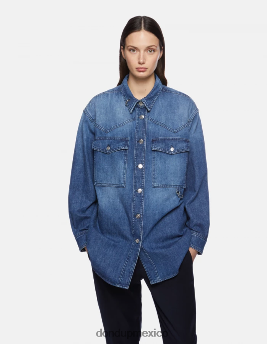 azul DONDUP mujer sobrecamisa vaquera vestir D0VXD255