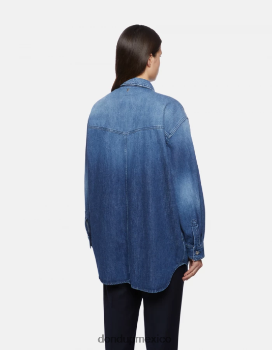 azul DONDUP mujer sobrecamisa vaquera vestir D0VXD255