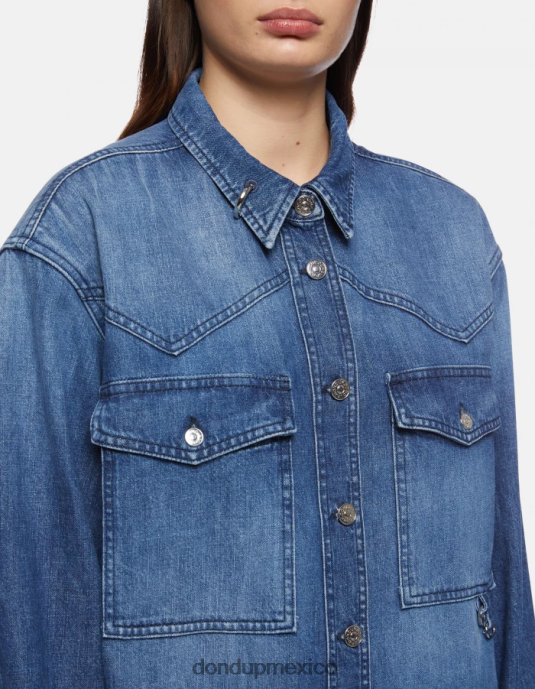 azul DONDUP mujer sobrecamisa vaquera vestir D0VXD255