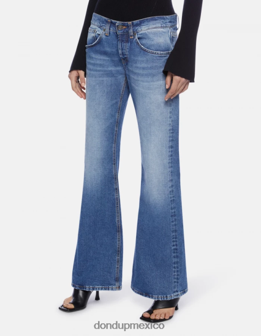 azul DONDUP mujer vaqueros Betty de denim rígido con corte bootcut vestir D0VXD89